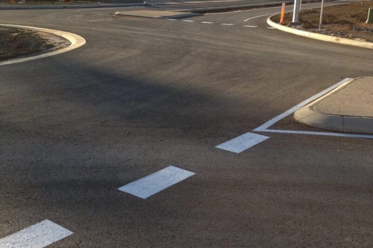 Crossing with caution lines - Car Park Line Markings