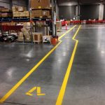 Warehouse walkway line marking