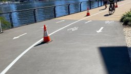 Designated cyclist lane in Brisbane for safer urban cycling