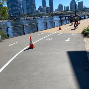 Designated cyclist lane in Brisbane for safer urban cycling